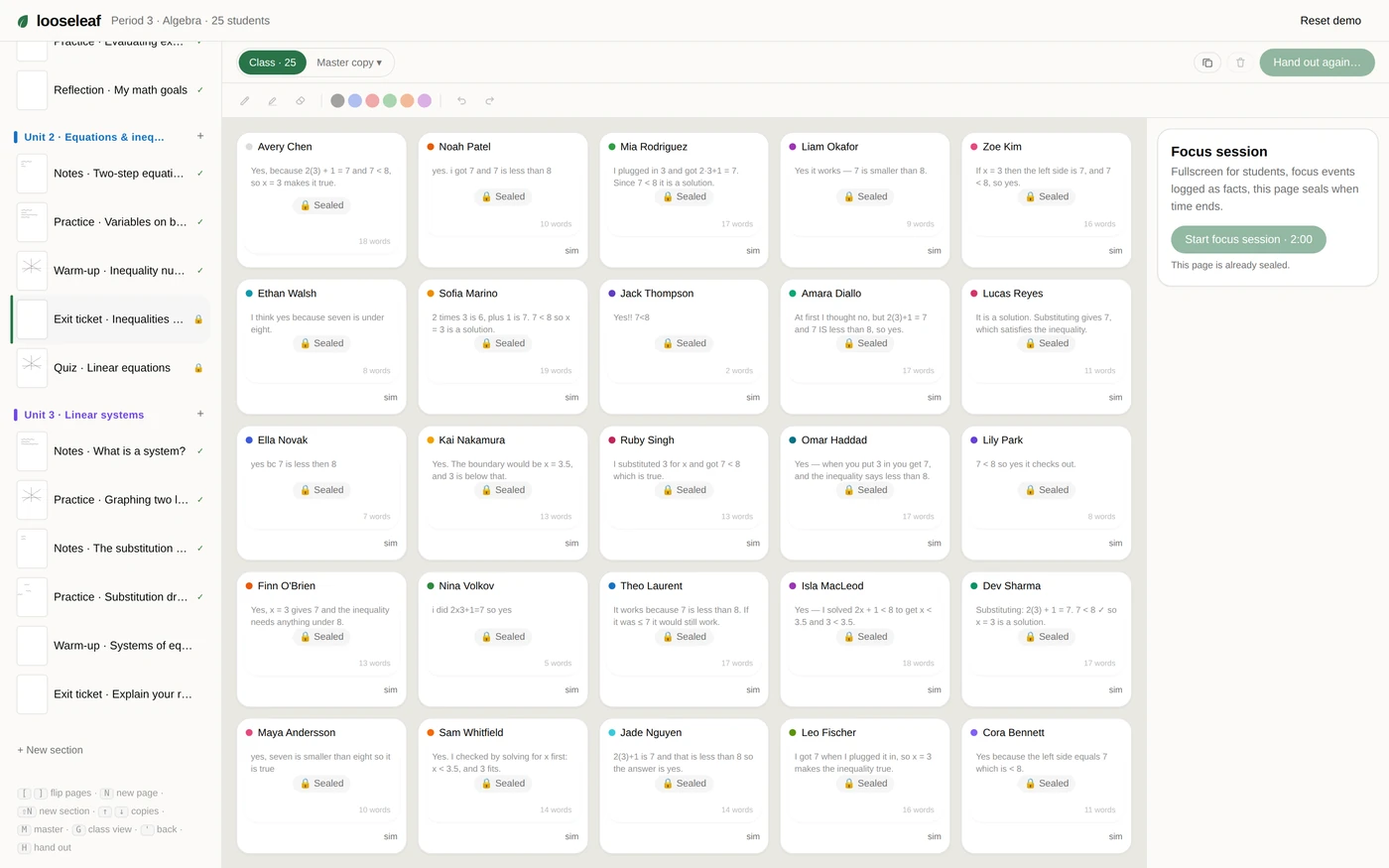 Looseleaf screenshot